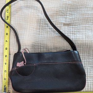 Radley mini shoulder bag leather brown with pink dog